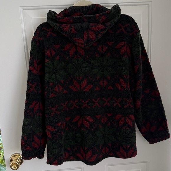 Woolrich Vintage Aztec Fleece Zip Up Hooded Jacket - Size Small - Made in USA - Picture 4 of 9